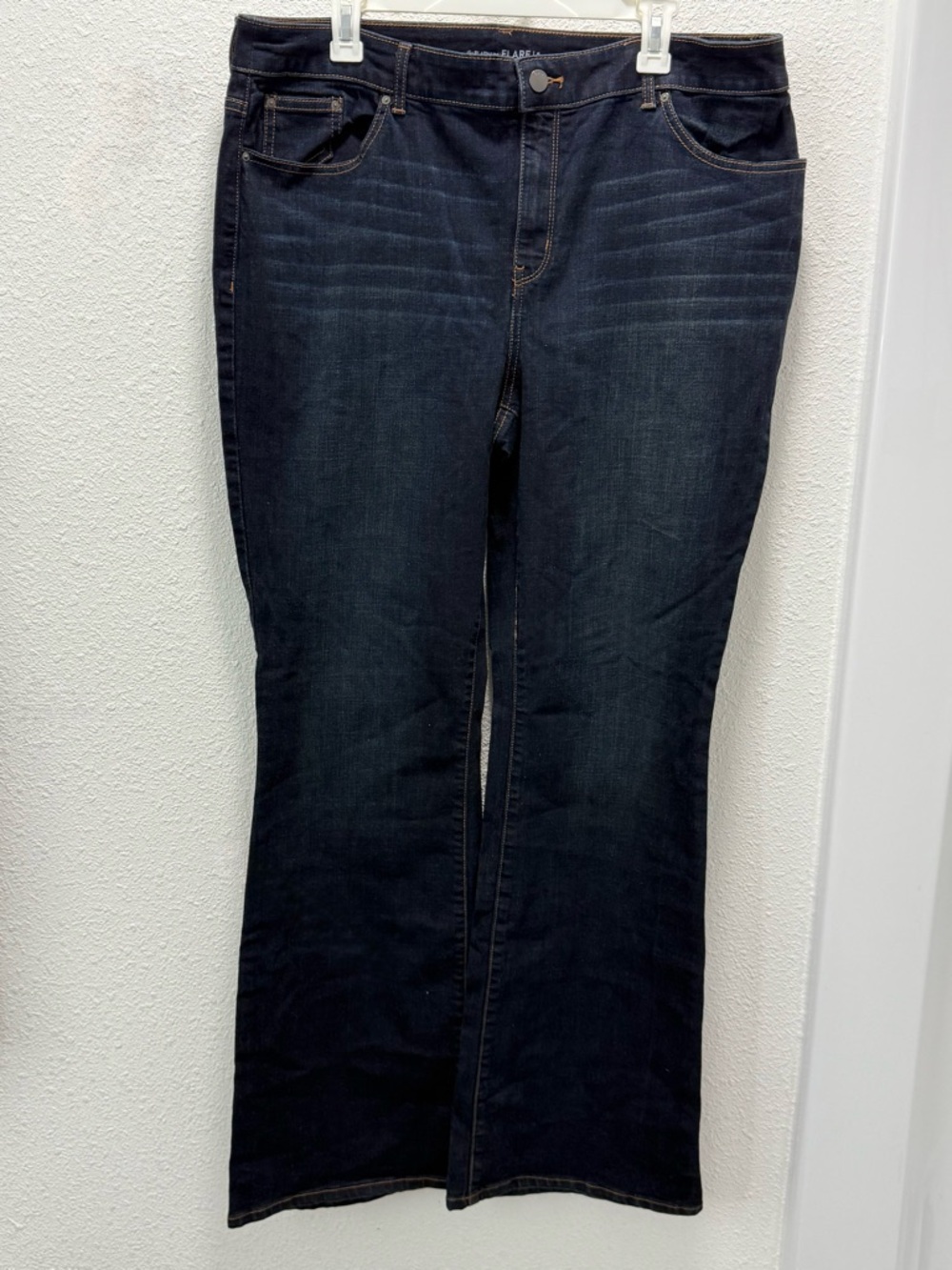 Chico's Blue Platinum Flare Stretch Denim Pant Sz(3Tall)